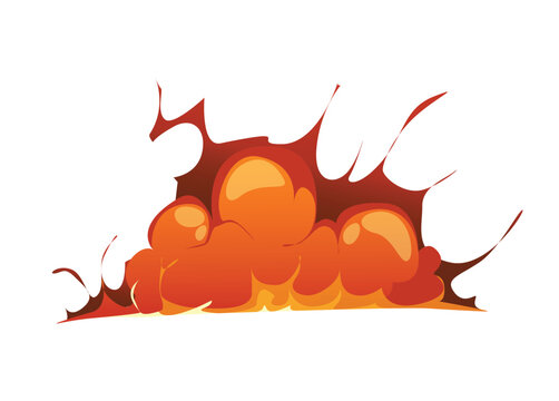 Concept Explosion fire smoke. This is a flat vector concept cartoon design featuring a blue trace explosion wave spot set against a clean white background. Vector illustration.