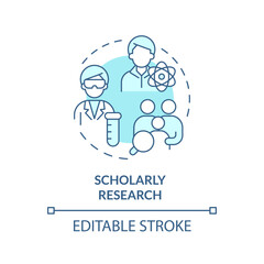 Scholarly research blue concept icon. Historical study. Genealogical research abstract idea thin line illustration. Isolated outline drawing. Editable stroke. Arial, Myriad Pro-Bold fonts used
