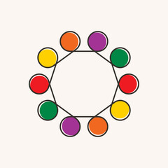 colorful circle connecting vector