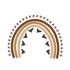 Hand drawn boho rainbows in pastel colors illustration