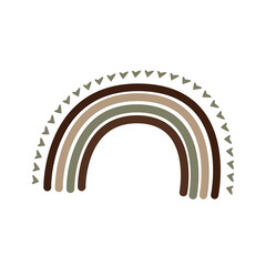 Hand drawn boho rainbows in pastel colors illustration