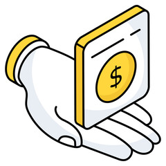 Editable design icon of financial paper 
