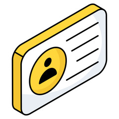 A modern design icon of I'd card