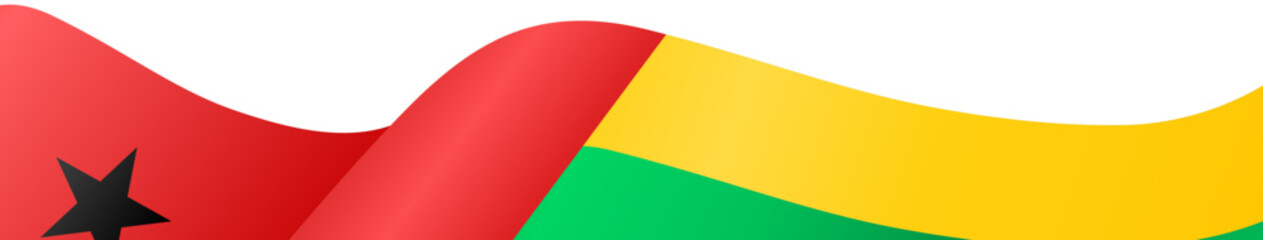 Fototapeta premium Guinea Bissau flag wave isolated on png or transparent background