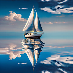  yacht Ship in the open sea under the blue sky 
