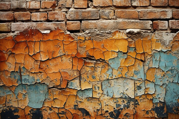 Cracked Brick Wall Background
