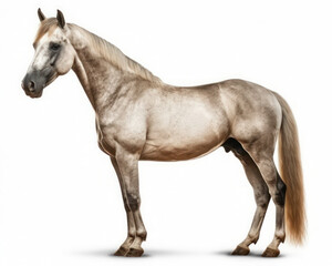 Fototapeta na wymiar photo of Arabian horse isolated on white background. Generative AI