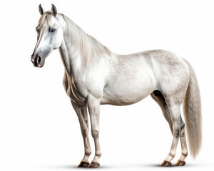 Obraz na płótnie Canvas photo of Arabian horse isolated on white background. Generative AI