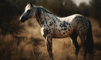 photo of Appaloosa in its natural habitat. Generative AI