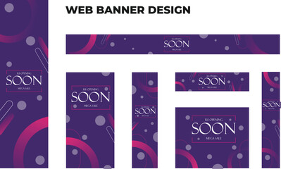 Obraz premium set of modern fashion web banners in standard size with a place for photos. Fashion ad banner cover header background for website design, Social media cover ads banner template.