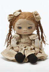 Fototapeta premium Portrait of a sinister doll. AI genarated