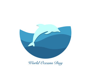 World Oceans Day Flat Illustration