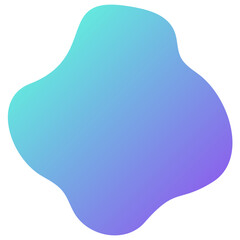 Gradient Purple And Green Neon Irregular Organic Shape