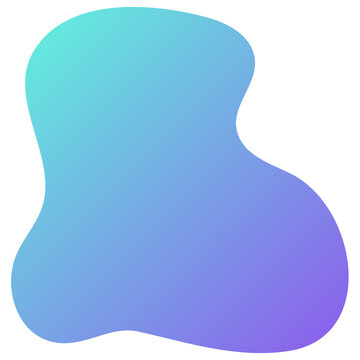 Gradient Purple And Green Neon Irregular Organic Shape