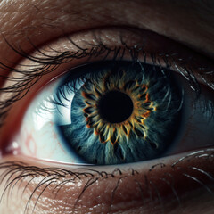Close-Up of Eye with Detailed Iris and Pupil