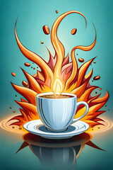 Hot coffee cup. Generative AI