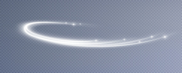 Glowing shiny, round, curved lines. Light effect. Swirl effect. Lines of light.