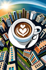 Coffee city. Generative AI