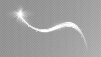 Glowing shiny, round, curved lines. Light effect. Swirl effect. Lines of light.