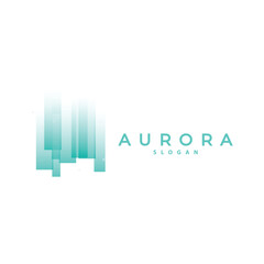 Aurora Logo, Light Wave Vector, Nature Landscape Design, Product Brand Template Illustration Icon