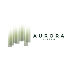 Aurora Logo, Light Wave Vector, Nature Landscape Design, Product Brand Template Illustration Icon