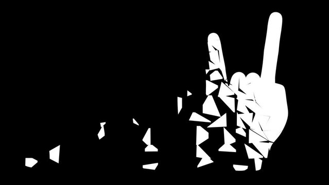 Shape of human hand isolated on black background. Illustration.