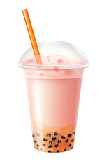 Smoothie Bubble tea cutout PNG transparent background. Generative AI