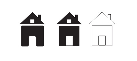 house icons, set of house icons, real estate agency, logo, website