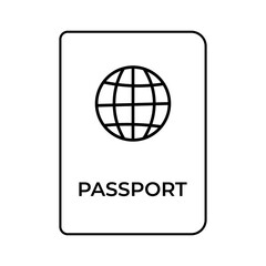 Passport outline icon. Vector illustration of passport, identity card