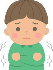 Boy shivering in the cold