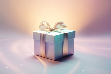 Gift box with ribbon. 
