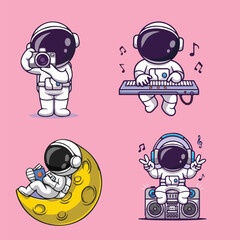 the astronaut cartoon vector sky man 