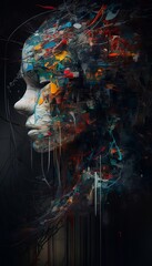 synergies of human mind abstract portrait