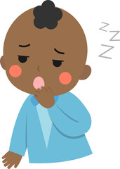 Obraz premium Sleepy boy, lethargic or cold symptoms