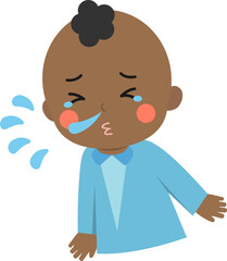 Sneezing boy, cold or allergy symptoms