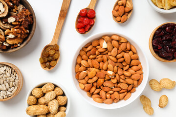 Tasty food concept - delicious dried fruits, tasty dried food