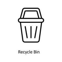 Recycle Bin Vector   outline Icons. Simple stock illustration stock