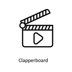 Clapperboard  Vector   outline Icons. Simple stock illustration stock