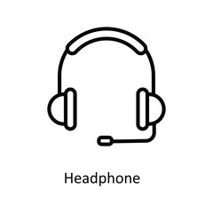 Headphone Vector   outline Icons. Simple stock illustration stock