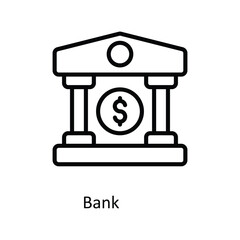 Bank  Vector   outline Icons. Simple stock illustration stock