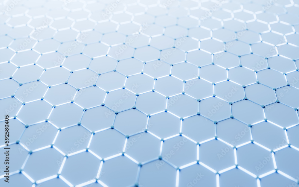 Poster hexagonal structure background, 3d rendering.