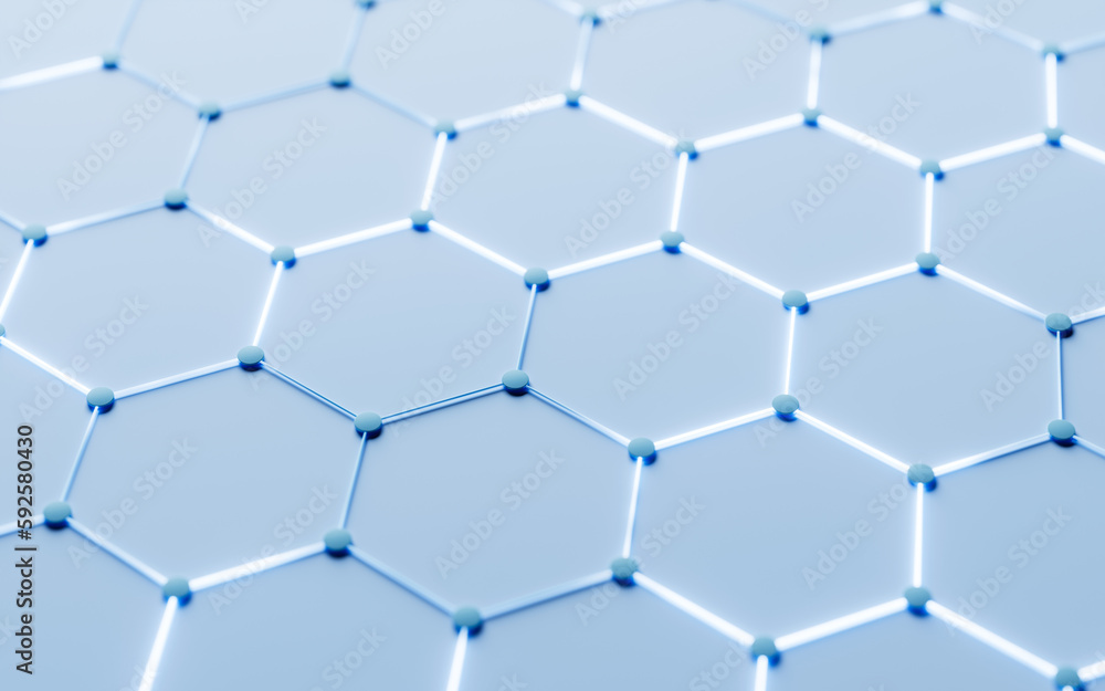 Poster hexagonal structure background, 3d rendering.