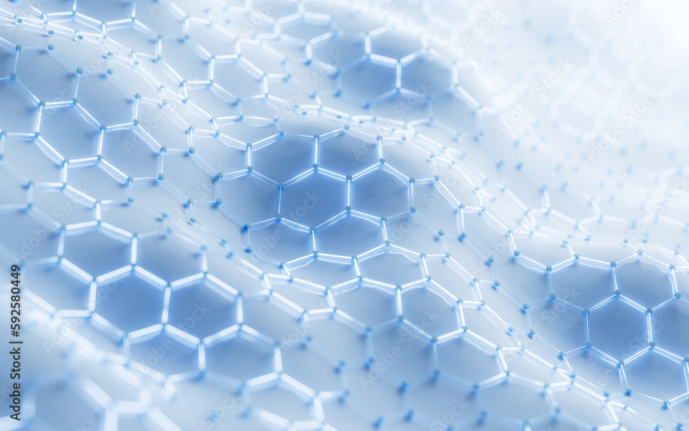 Poster hexagonal structure background, 3d rendering.
