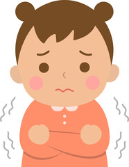 Boy shivering with cold, cold or scared