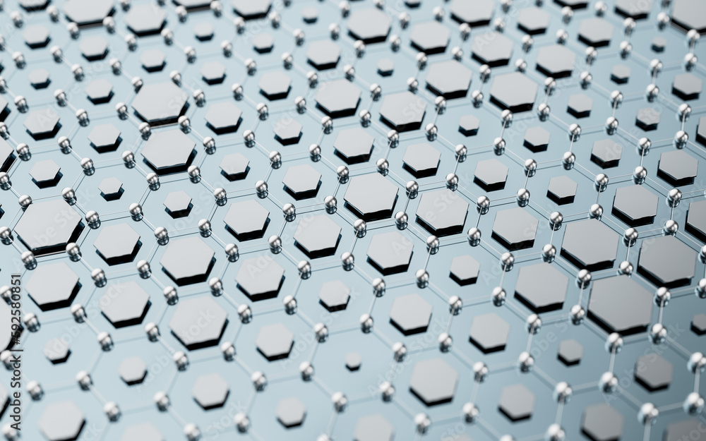 Poster hexagonal structure background, 3d rendering.