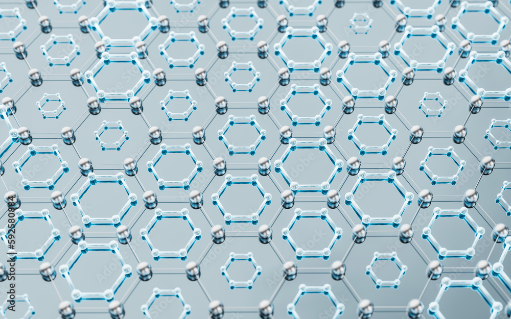 Poster hexagonal structure background, 3d rendering.