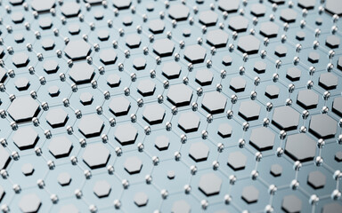 Hexagonal structure background, 3d rendering.