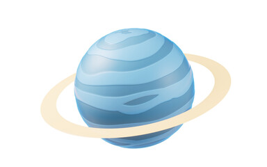 Planet with cartoon style, 3d rendering.