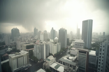 Fototapeta na wymiar Heavy raining in Thailand, Bangkok