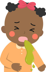 Vomiting boy, cold or symptoms of gastroenteritis or enterovirus